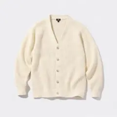 【美品/即購入◎】UNIQLO ミドルゲージVネックカーディガン　アイボリー