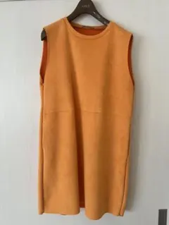 【5月まで販売可】ZARA オレンジ ノースリーブワンピース