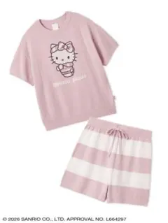 ジェラピケ サンリオ ハローキティ スムーズィーセットアップ ピンク