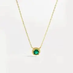 X822 ネックレス レディース ゴールド k18 S925 エメラルド