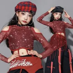 ダンス衣装 キッズ K-POP 韓国 ガールズ ヒップホップ トップス130ｃｍ