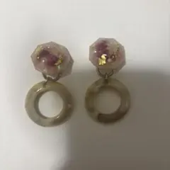 レジン八角形　イヤリング