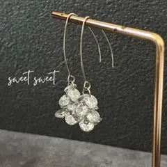 ジルコニアのシルバーピアス＊ハンドメイド＊サージカルステンレス