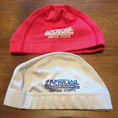 水泳帽 赤 白 2点セット　セントラル