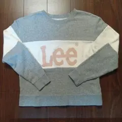 Lee スウェット トレーナー レディースМ ビッグロゴ グレー 白 ロゴピンク