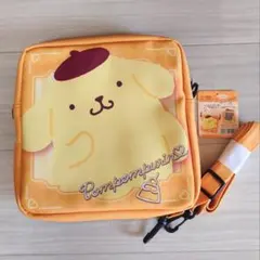 ポムポムプリン　クリア窓 付き プリント ポシェット 推し活 イエロー