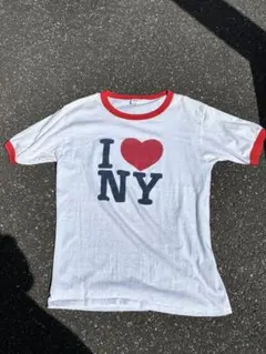 XL！70s USA製 ラインストーン I LOVE NY リンガー Tシャツ - メルカリ