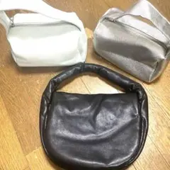 3coinsハンドバッグ 3点セット うすいブルー　シルバー ブラックのサムネイル