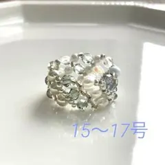 no.862 ビーズの指輪 ビーズリング　ハンドメイド【15〜17号】