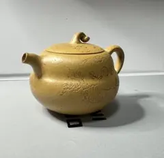 【紫砂壶】黄段泥 110ml 手工刻绘 葫芦纹 小品壶 功夫茶 中国茶 急须