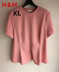H&M ピンク ペプラム 半袖Tシャツ XLサイズのサムネイル