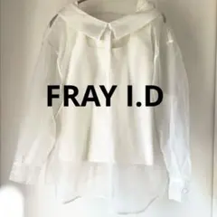 【FRAY I.D】シアーシャツレイヤード スクエアーニット アンサンブル 白のサムネイル