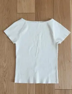 GU 半袖 リブニットボートネックプルオーバー L