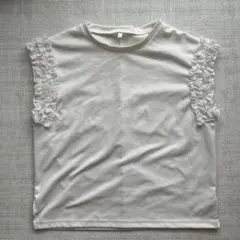 coca 袖フリル 半袖Tシャツ ホワイト Lサイズのサムネイル