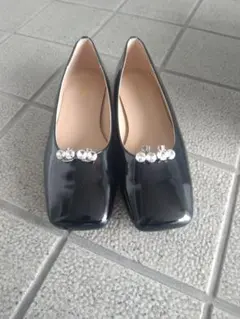 新品未使用　LOUNIE　ビジュークリップ付きフラットパンプス