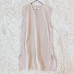 アズールバイマウジー ニットベスト サイドスリット ノースリーブ リブ編み