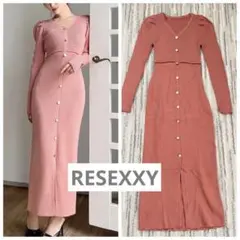 RESEXXY❤️ゴールドボタンタイトニットワンピース