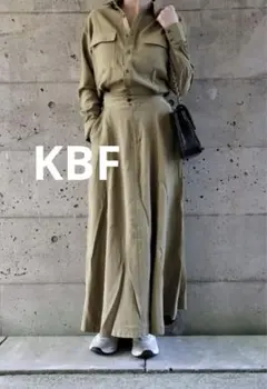 KBF ケービーエフ シャツワンピース ロングワンピース フレア Aライン 長袖