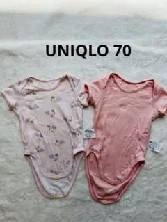 UNIQLO コットン半袖ボディスーツ2枚セット70