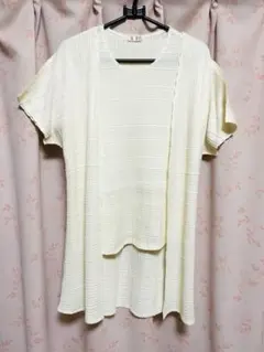 半袖　ロング　カーディガン・アンサンブル　2点セット　レディース夏服　カットソー