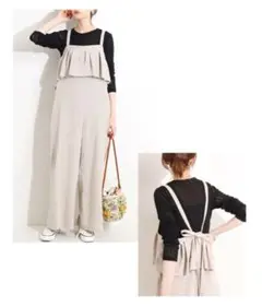 ほぼ未使用✨イエナラブークル　リネン　フリルサロペット　36 黒 2025年最新】IENA la boucle リネンフリルの人気アイテム - メルカリ