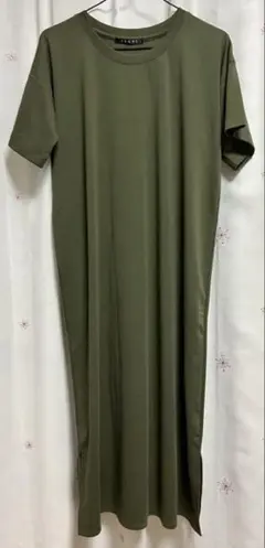 【美品】INGNI 半袖ロングワンピース オリーブグリーン