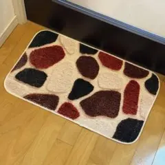 レンガ ストーン 赤石 石畳 モザイク柄 40×60cm バスマット 玄関マットのサムネイル