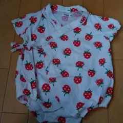 いちご柄ロンパース80センチ