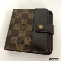 LOUIS VUITTON ルイヴィトン ダミエ コンパクトジップ 二つ折り財布
