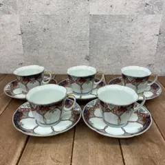 昭和レトロ 有田焼 弥左衛門 染錦古伊万里 カップ＆ソーサー コーヒーカップ