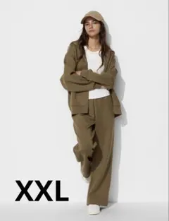 UNIQLOドライスウェットワイドパンツ　　　　　オリーブ XXL