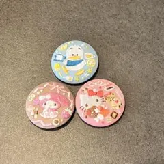 サンリオ 刺繍缶バッジ マイメロ キティ あひるのペックル