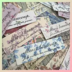 Merci フラワー シール ラッピング ありがとう thankyouメッセージ