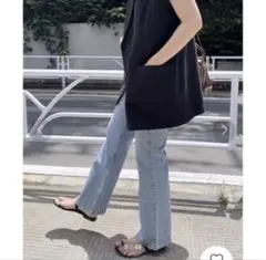 pois curve denim カーブデニム ポワ ライトブルー36 - メルカリ