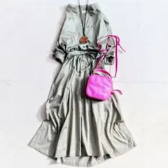 美品✨​アーバンリサーチドアーズ コットン ウエストゴム シャツワンピース