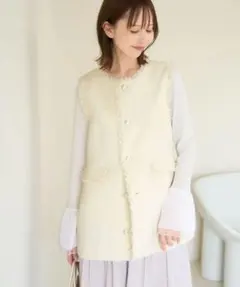 ロペピクニック ツイードジレベスト M オフホワイト