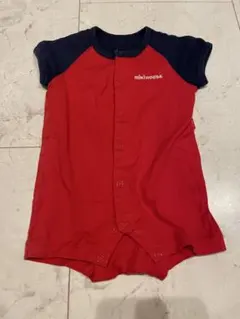 miki house 赤・紺 半袖ロンパース 95cm未満
