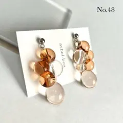 48.ピアス/イヤリング あったかカラー ブラウン 普段使い お呼ばれ 大人女子