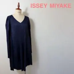 ISSEY MIYAKE ME 膝丈 ワンピース　タック フリル ドレープ洗濯可 ISSEY MIYAKE ME 膝丈 ワンピース タック フリル ドレープ洗濯可