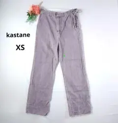 k497♥​【Kastane】ハイウエスト紐つきカラーデニムパンツ　綿パープルのサムネイル