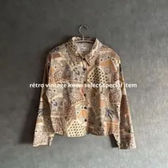 昭和レトロペイズリー柄ジャンパー　ヴィンテージジャケット　古着　総柄アウター
