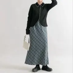 【KBF】チェックナロースカート CCL×BLUEのサムネイル