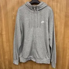即決 NIKE ナイキ フルジップ パーカー フーディ グレー XL