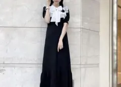 evelyn 半袖リボンロング ワンピース ニット 量産型