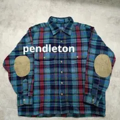 USA製PENDLETON ウールシャツ エルボーパッチ L
