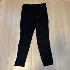 スリムフィット ジャージパンツ サイドストライプ ブラック
