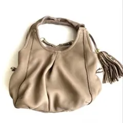 Beaure ベージュ グレージュ　レザー ハンドバッグ