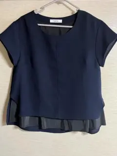 【DouDou】半袖 ブラウス ネイビー【5/29まで出品】のサムネイル