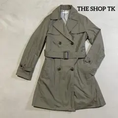 ザショップティーケーＴＫトレンチコートワールドロングコートベルトカーキコットン