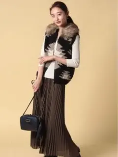 LOUNLIE ルーニー ファー付きニットダウンベスト